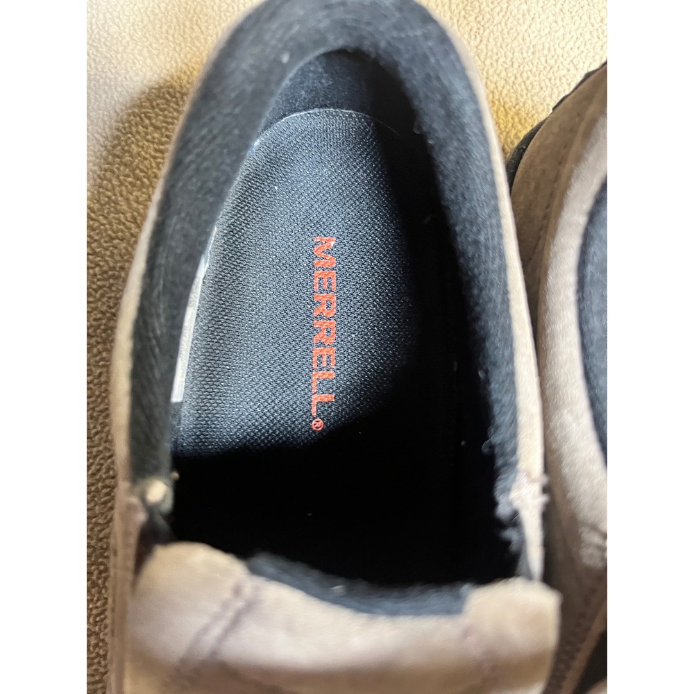 Merrell Jungle Moc Mens Suede Slip On Shoes Taupe Grey Casual Outdoor Comfort - Picture 8 of 16